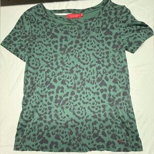 n:PHILANTHROPY Teal and Black Animal Print Tee